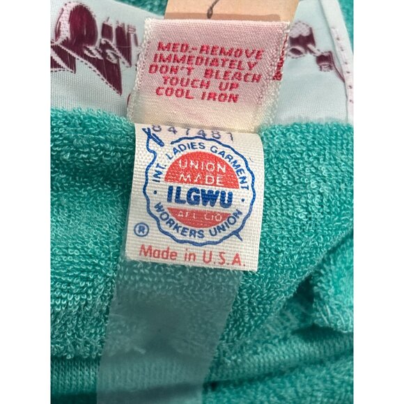 Vintage Kay Windsor Green Terry Knit Midi Dress Union Made USA Size 5 - Picture 8 of 10